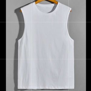 Men’s solid white tank top